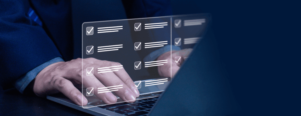 Small business owner reviewing IT systems at year end.